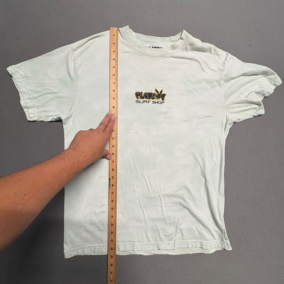 Playboy By Pacsun Surf Shop Graphic T-Shirt Medium 100% Cotton Blue Cloudy - Picture 9 of 11